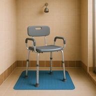 Banco Cadeira para Banho com Encosto e Apoio de Braços - Segurança e Conforto até 130kg - imagem 5