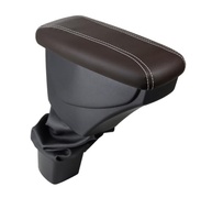 Apoio de Braço Courvin Marrom com Costura Branca para Chevrolet Cobalt - Conforto e Estilo Premium - imagem 2