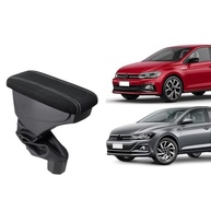 Apoio de Braço Premium para Novo Polo e Virtus (2016+) - Conforto e Estilo em Tecido Preto com Costura Branca - imagem 3