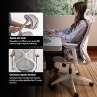 Cadeira Ergonômica Aiven Mesh com Apoio Lombar Ajustável, Reclino e Mobilidade 360° – Conforto Profissional para Home Office e Startups - imagem 4