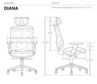 Cadeira de Escritório Ergonômica Diana DT3 com Apoio Lombar 2D e Braço 3D - Conforto Premium para Home Office - imagem 3