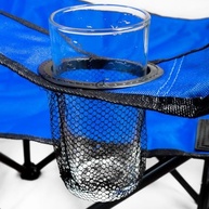 Cadeira Dobrável com Apoio de Braço e Porta-Copos - Azul Claro | Ideal para Praia, Camping e Pesca - imagem 3