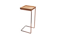 Mesa de Apoio Lateral para Sofá Anny com Base em Metal Cobre e Tampo em MDF Mel - imagem 1