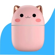 Umidificador de Ar Gatinho Rosa 250ml | Difusor Aromático LED Silencioso USB para Carro e Ambientes - imagem 2