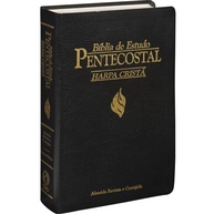 Bíblia de Estudo Pentecostal com Harpa - Couro Preto ARC: Aprofunde Sua Fé - imagem 1