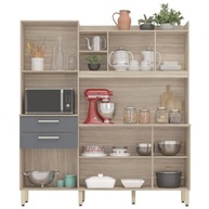 Armário de Cozinha 6 Portas 2 Gavetas Select Demobile Avena Grafito – Organize com Estilo e Funcionalidade - imagem 5