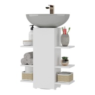 Gabinete Armário de Banheiro para Pia de Coluna Multimóveis Mp5026 Branco – Organize com Estilo e Funcionalidade - imagem 1