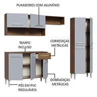 Cozinha Compacta Madesa Emilly Pop com Armário e Balcão - Rustic/Cinza | Design Moderno e Funcional - imagem 5