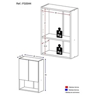 Armário de Banheiro com 2 Portas Multimóveis FG3044 - Design Moderno em Branco - imagem 4