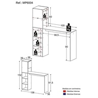 Armário de Cozinha com 1 Porta e Mesa/Bancada MP6004 Multimóveis - Design Moderno e Versátil - imagem 5
