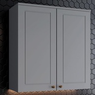 Armário Aéreo Moderno 2 Portas 80cm Cinza - Henn | Organize com Estilo - imagem 2