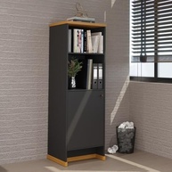 Armário Alto Berlin 2 Prateleiras - Design Moderno em Preto/Naturale com Tampo MDP 25mm - imagem 2