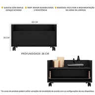 Gabinete Armário de Banheiro 60cm com Rodízios Multimóveis Preto - Organize com Estilo e Praticidade - imagem 3