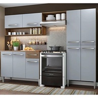 Cozinha Compacta Madesa Emilly Pop com Armário e Balcão - Rustic/Cinza | Design Moderno e Funcional - imagem 2
