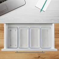 Acrimet Organizador Modular para Gavetas e Armários - Kit com 4 Potes Transparentes Pequenos - imagem 3