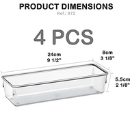 Acrimet Organizador Modular para Gavetas e Armários - 4 Potes Retangulares Grandes em Plástico Transparente - imagem 4