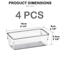 Acrimet Organizador Modular para Gavetas e Armários - Kit com 4 Potes Transparentes Pequenos - imagem 4