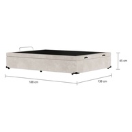 Base para Cama Box Casal Mabel com Baú Suede Bege – Armazenamento Inteligente e Estilo Moderno - imagem 2