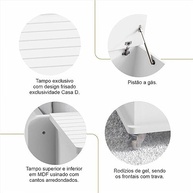 Baú Banco Luca Branco - Assento Confortável com Armazenamento Integrado - imagem 5