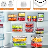 Conjunto de 4 Recipientes Herméticos para Armazenamento de Alimentos - Seguro para Micro-ondas e Lava-louças - imagem 4