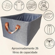 Kit 3 Caixas Organizadoras Dobráveis 26L Nylon Resistente Lavável - Armazenamento Moderno e Prático - imagem 4