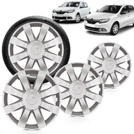 Kit 4 Calotas Sandero e Logan Aro 15 Prata - Design Grid Moderno - imagem 2
