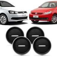 Kit 4 Difusores de Ar Gol, Voyage e Saveiro G5/G6 - Preto com Aro Prata - imagem 1