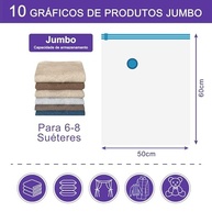 Kit 10 Sacos a Vácuo com Aroma Lavanda 50x60cm + Bomba | Organize Malas e Guarda-Roupas com Estilo - imagem 3