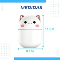 Umidificador de Ar Gatinho Rosa 250ml | Difusor Aromático LED Silencioso USB para Carro e Ambientes - imagem 3