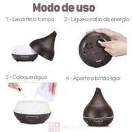 Umidificador Ultrassônico com Aromatização 400ml - LED 7 Cores, Controle Remoto e Desligamento Automático - imagem 5
