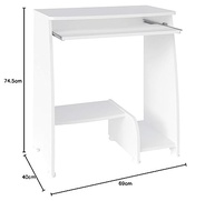 Mesa para Computador com Prateleira Retrátil Pixel Branco - Artely - imagem 4