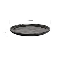 Conjunto 6 Pratos Sobremesa Porto Brasil Linhas Black Sand 21,5cm - Design Artesanal & Resistente - imagem 3