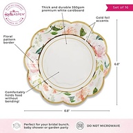 Pratos de Papel Decorativos Florais Rosa 17,78 cm Kate Aspen Premium - Conforto e Estilo para Festas Elegantes - imagem 4