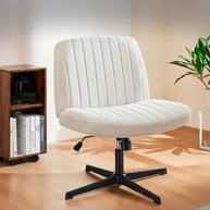 Cadeira de Escritório DT3 Dolly Criss Cross Cosy Chair – Assento Extra Grande, Design Ergonômico, Tecido Bege - imagem 2