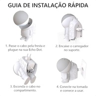 Suporte de Tomada Astronauta para Alexa Echo Dot 5ª/4ª Geração (Preto) - Design Moderno e Organização - imagem 5