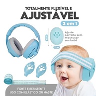 Abafador De Som Ruído Infantil Bebê Protetor Ouvido 2 Em 1 - Abafa Som Criança Autismo - ALVATEC ATC® - imagem 5