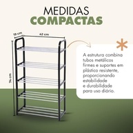 Sapateira Vertical Luxo 5 Andares - Organizador Moderno em Aço Inox para Até 10 Pares - imagem 3