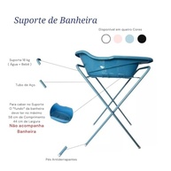 Suporte para Banheira de Bebê Até 18kg - Retrátil e Desmontável Azul - imagem 4