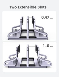 UGREEN Suporte Vertical para Laptop com 2 Compartimentos | Ajustável e Estável para Até 17,3" - imagem 4