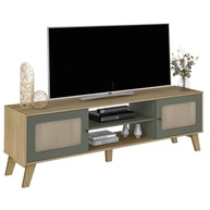 Rack para TV até 75" Charlotte Carvalho com Menta – Design Moderno e Funcionalidade - imagem 1