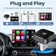 Mini Adaptador CarPlay Sem Fio: iPhone e Android | Bluetooth 5.2 | Conexão Automática Rápida - imagem 4