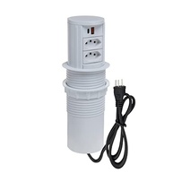 Torre de Tomada Totem Automático: 2 Tomadas 10A + 2 USB 3.5A - Branco Elegante - imagem 2