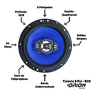Par de Falantes TSR Orion 6" 110W RMS + Antena Automotiva - imagem 2