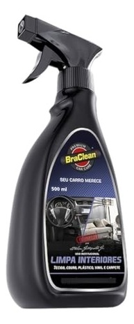 Limpa Interiores Automotivo Spray Cerâmico BraClean 500ml: Brilho e Proteção Duradoura - imagem 2
