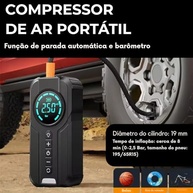 Partida Auxiliar Veicular 12V com Compressor de Ar Recarregável - Emergência e Praticidade Pratiarejo - imagem 4