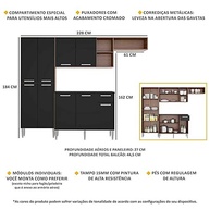 Cozinha Compacta Pequim 9 Portas - Design Moderno em Carvalho Avelã e Preto - imagem 5