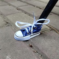 Protetor de Piso para Descanso de Moto: Sapatinho All Star Azul Emborrachado - imagem 2
