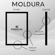 Dois Quadros Decorativos Abstrato Azul 90x60cm - Moldura Preta em Madeira Pinus FSC - imagem 5