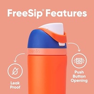 Garrafa Térmica Owala FreeSip 473ml Azul Cítrico - Canudo Seguro e Sem Vazamento para Crianças - imagem 4