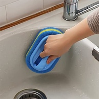 Esponja Mágica Azul - Cabo Ergonômico para Limpeza Profunda de Banheira, Azulejo e Cozinha - imagem 3